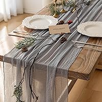 Vista 8 de Keketoarrange - Caminos de mesa rústicos de gasa color blanco marfil crema, 120 pulgadas y 10 pies, camino de mesa largo de tela de queso traslúcida