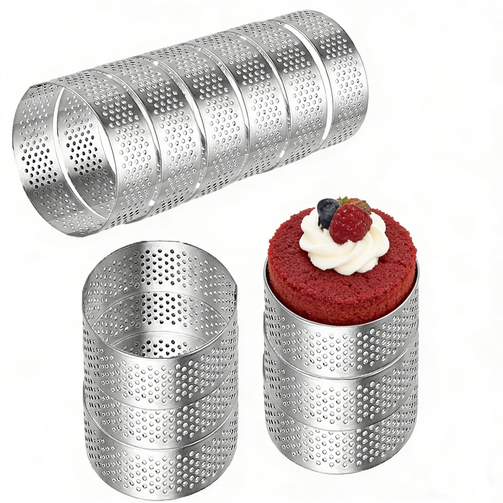 Photo 1 of DATANYA 12-Pack Stainless Steel Tart Rings, 2.36-inch