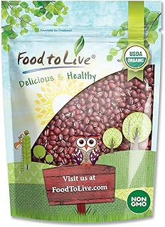 Organic Adzuki Beans, 5 Pounds – Whole Raw Dried Azuki Beans (Red Mung Beans), Non-GMO, Sproutable, Kosher, and Vegan, Bulk Organic Beans. Rich in Minerals, Dietary Fiber and Protein. Perfect for Red Bean Paste, Soups, and Stews.
