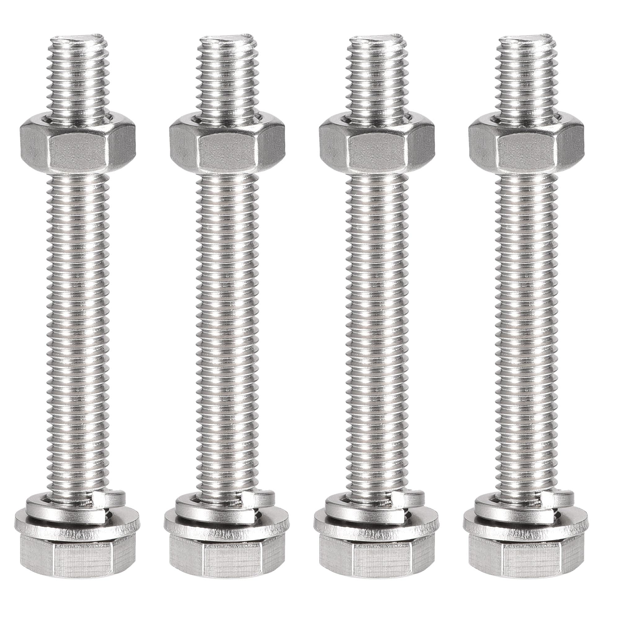 10 X 80 Hex Head Lag Bolts Screws, 304 Stainless Steel 18-8, Hexagon