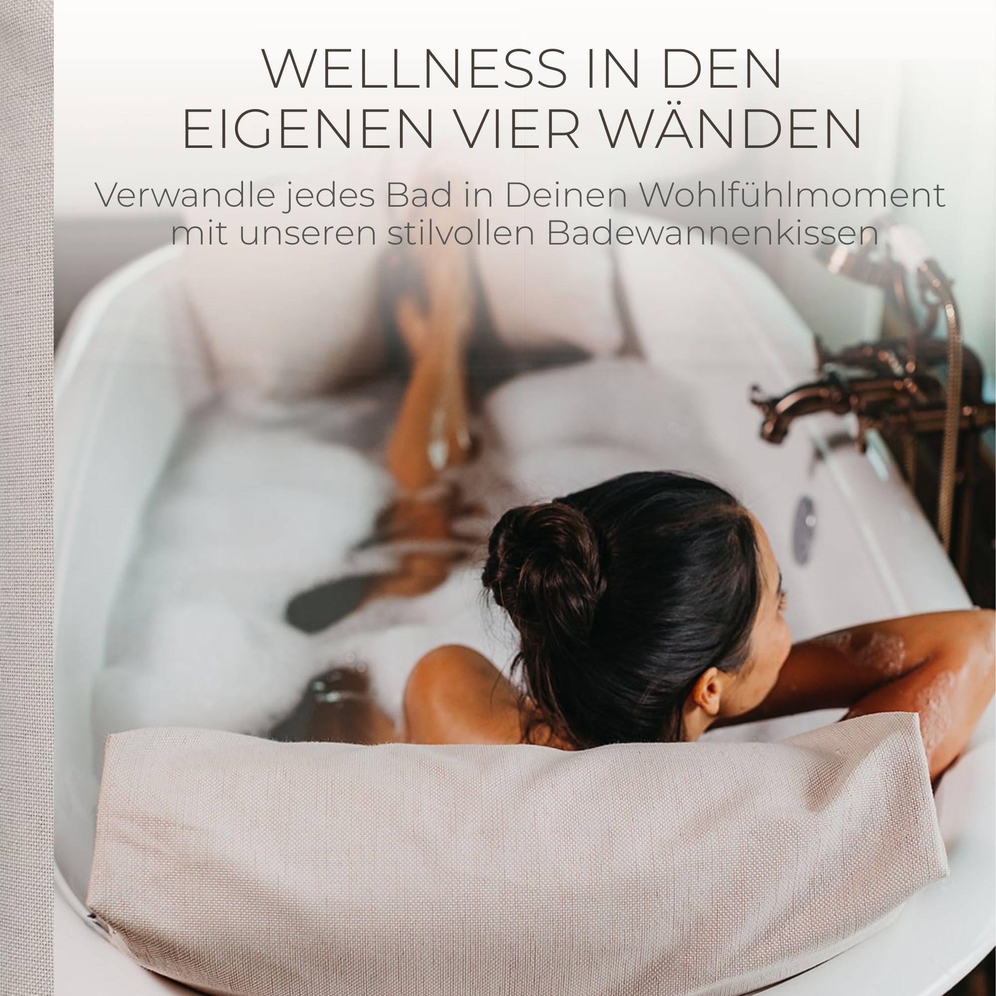 BADESOFA® Fußkissen | Premium-Qualität | Badewannen-Kissen für bequemes Baden | Made in EU | Badewanne-Kissen waschbar | Bade-Kissen in Perlmutt | Badewannen-Zubehör | Passt in Jede Badewanne