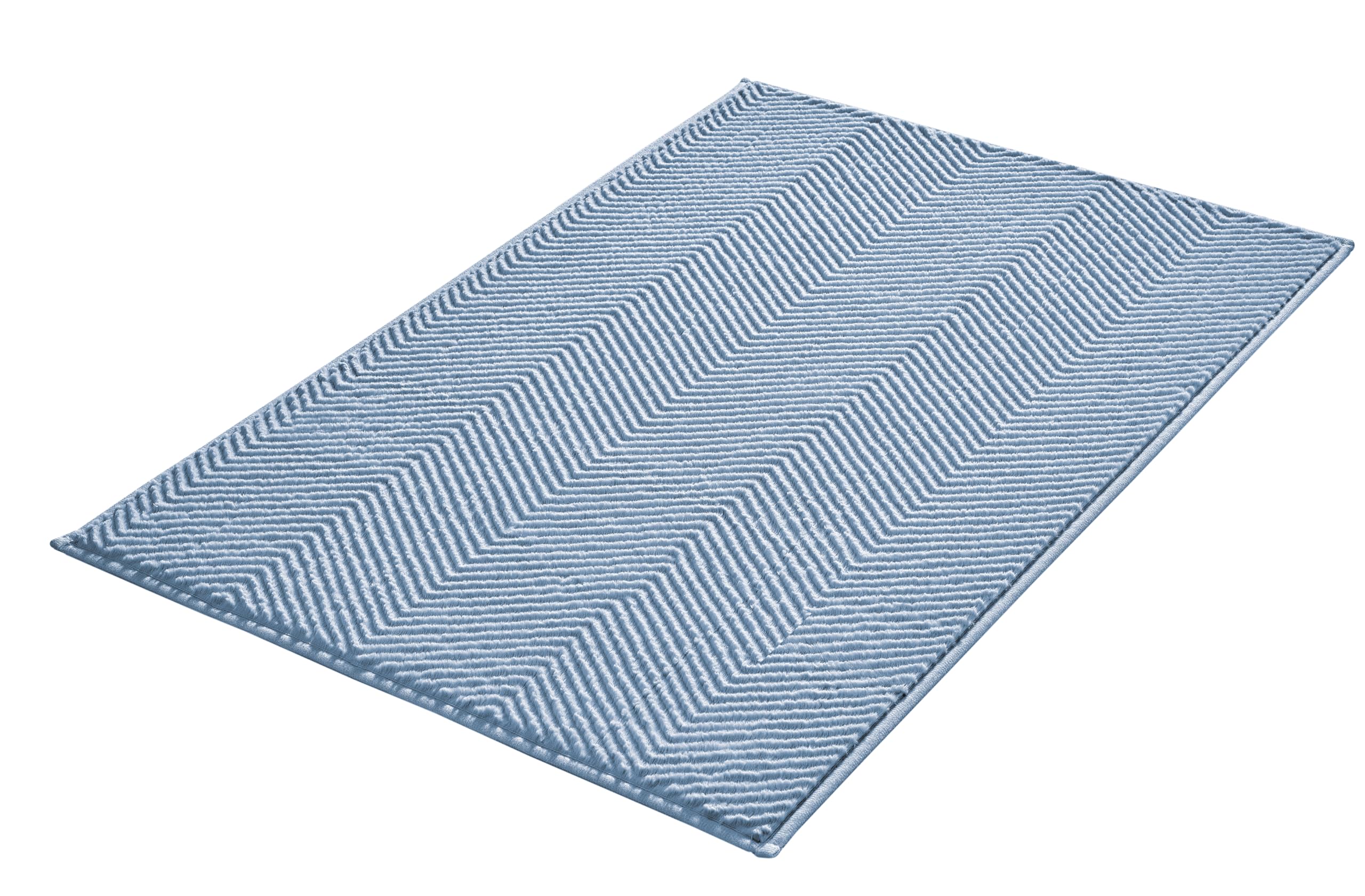 Kleine Wolke Badteppich Zigzag Hellblau 70 x 120 cm