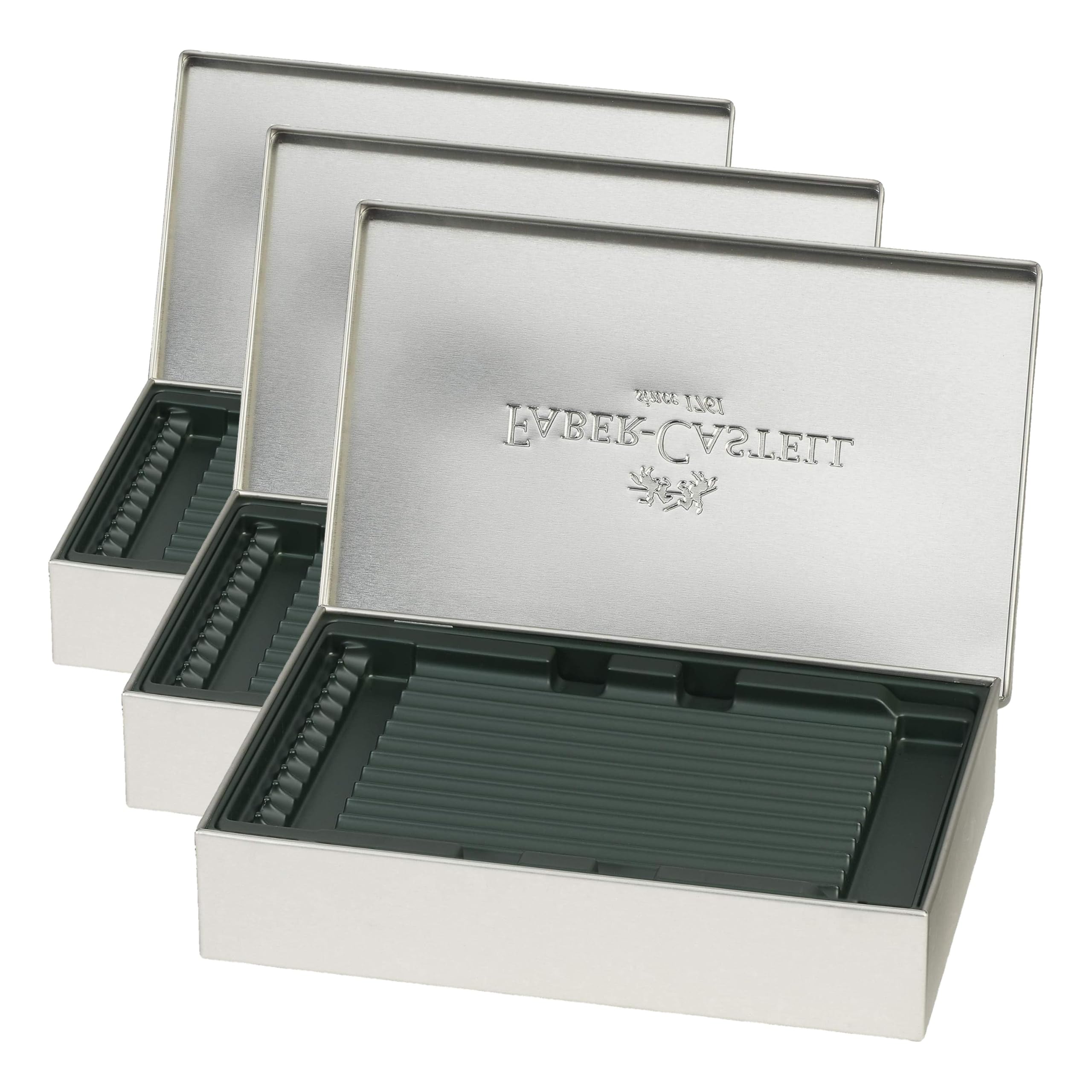 FABER-CASTELL 180011 - Metalletui Art & Graphic leer, passend für 36 Stifte, 1 Stück (Packung mit 3)