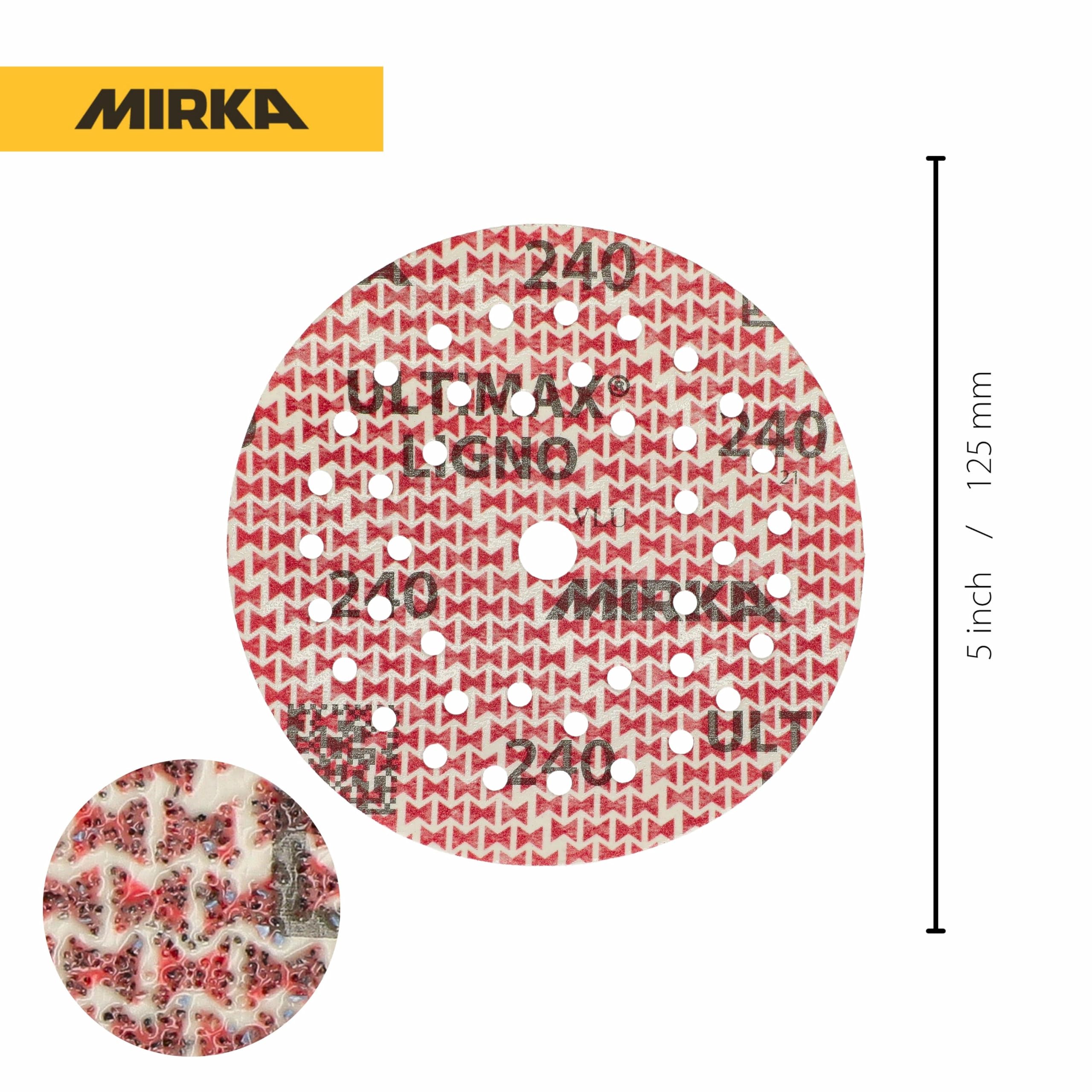 Mirka - abrasive sheets - Ultimax Ligno 150 mm rzep Multifit | Uniwersalne arkusze ścierne z rzepem do szlifierek 150 mm wysoka trwałość i skuteczność szlifowania