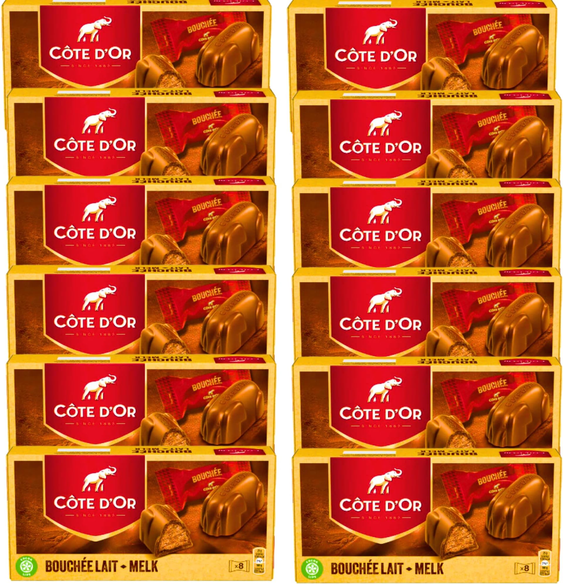 Cote Dor Milk Chocolate Bouchees Gift Pack 8X25G (Full box of 12 Packs)