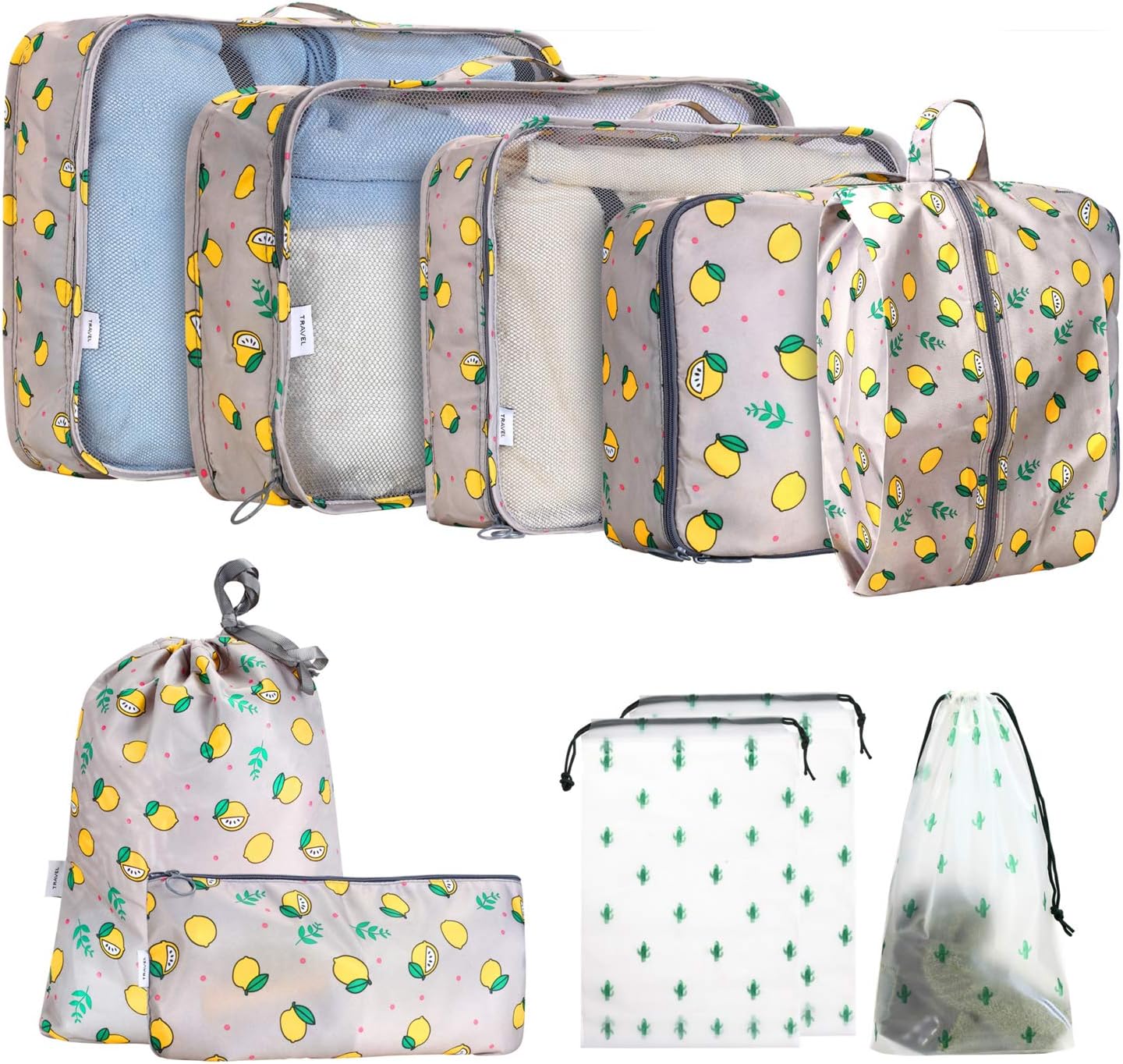 FADISH Packing Cubes,10 Pcs Suitcase Organiser Bags ，High Quality Durable Packing Organizers for Luggage