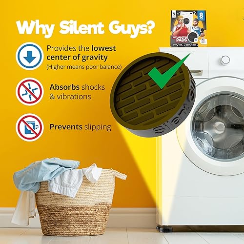 Miniatura 16 de Silent Guys - Almohadillas antivibración para lavadora – 4 almohadillas antivibración para lavadora, almohadillas antivibratorias, almohadillas