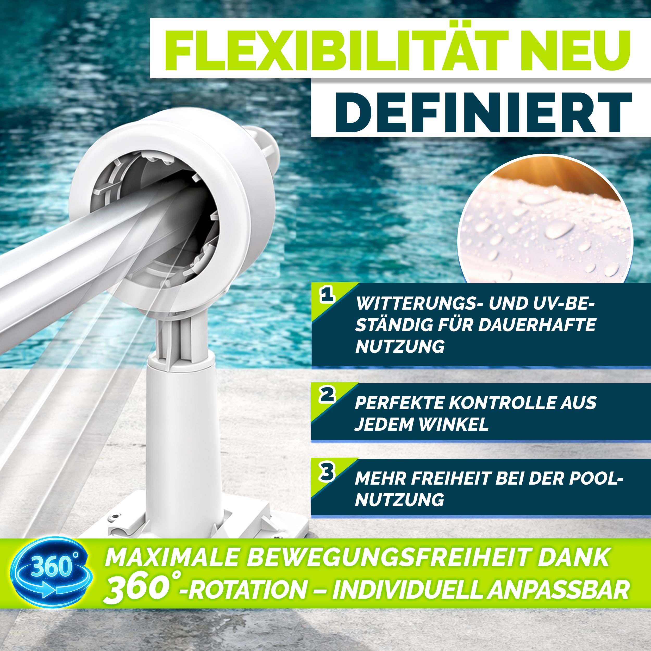 Tillvex Pool Aufroller Premium 1,05-6,15 m Aufrollsystem für Solarplane Mobile Aufrollvorrichtung witterungsbeständig