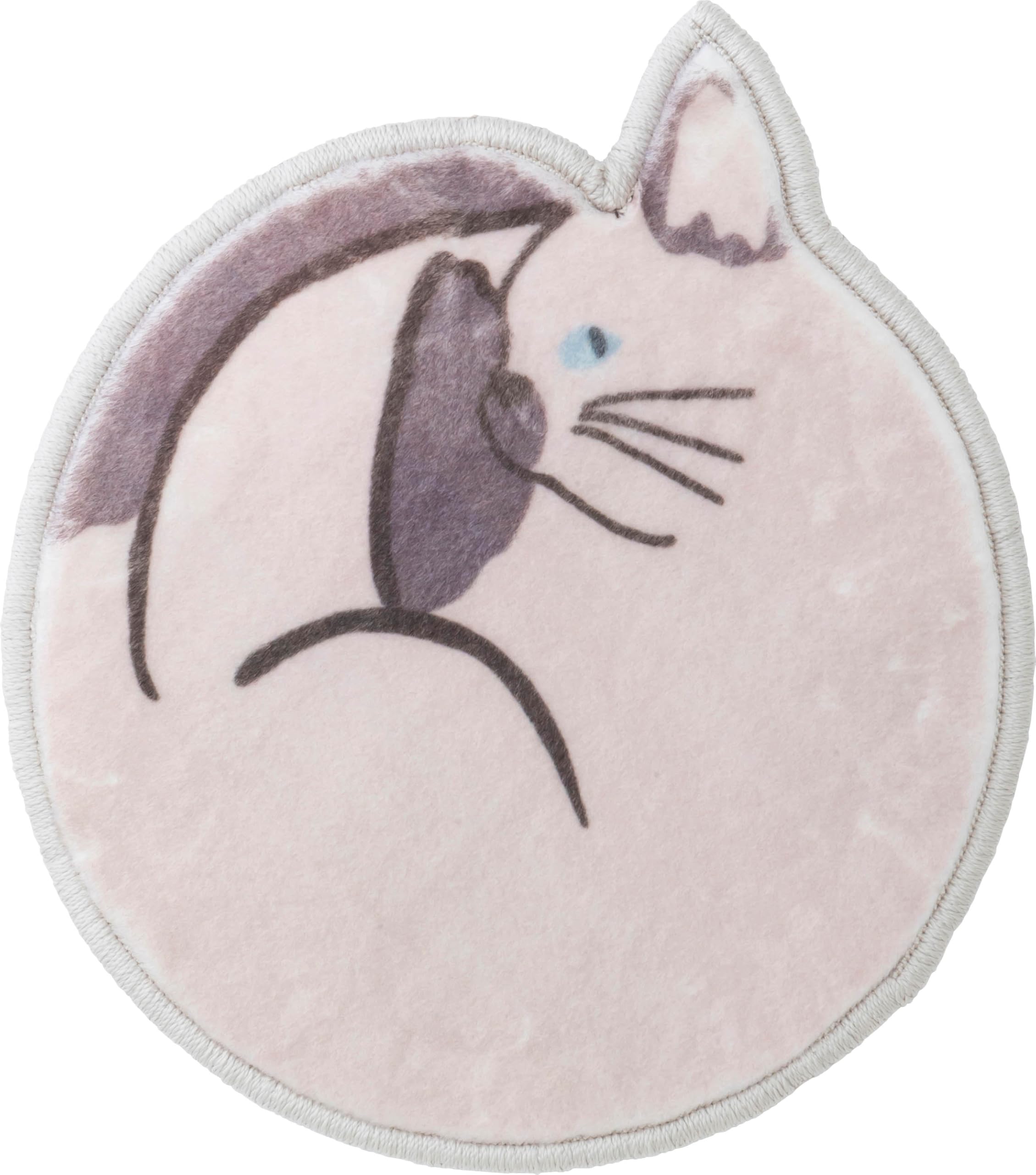 Amazon.co.jp: チェアパッド 滑り止め付き もふっこ 猫型 172-7197C1