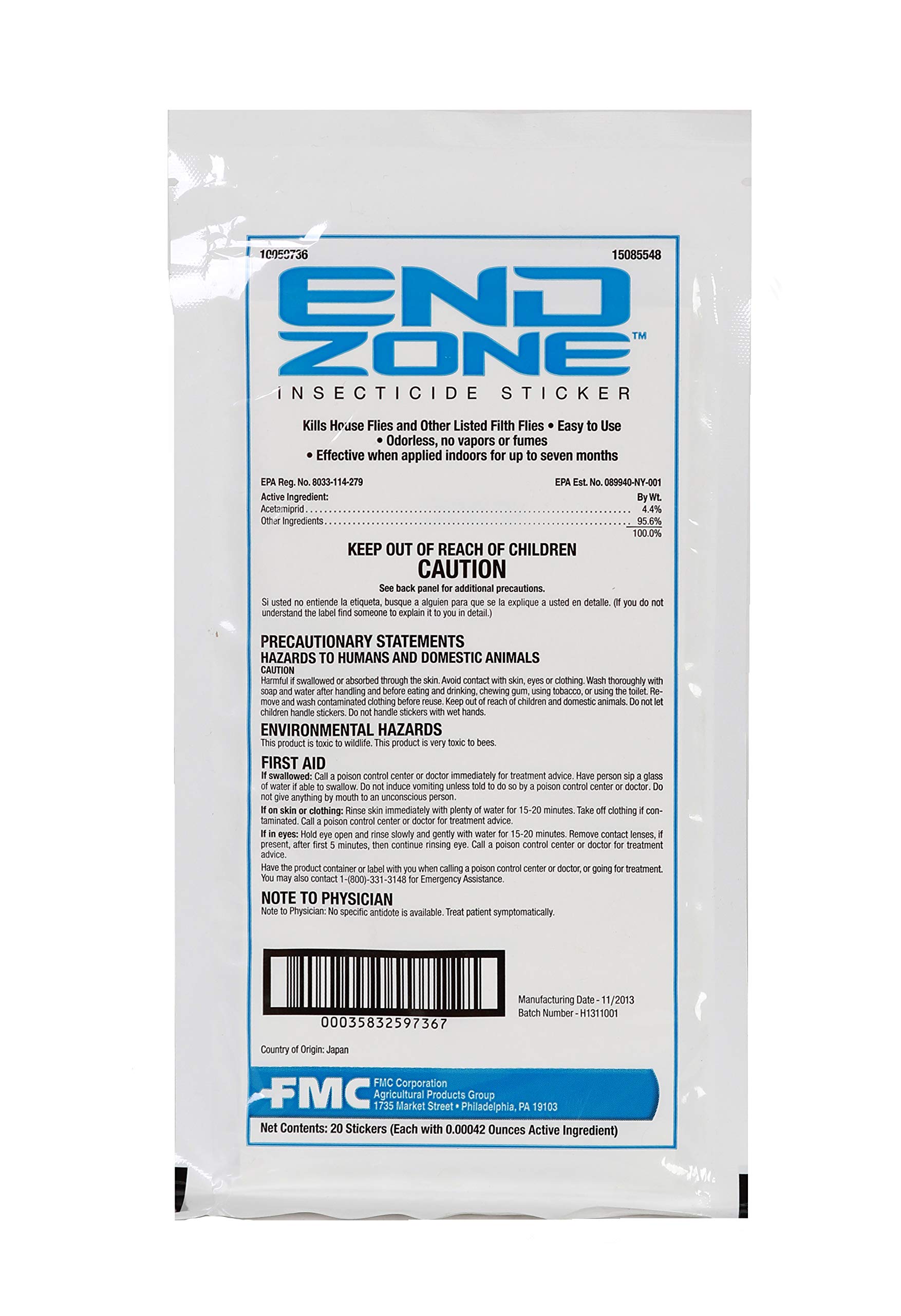Amazon.com: FMC TECHNOLOGIES EndZone Insecticide Stickers Fly
