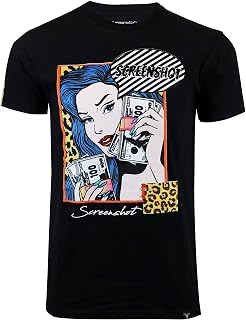 Screenshotbrand Mens Hipster Hip-Hop Premium Tee - Stylish 80's Classic Retro Print T-Shirt