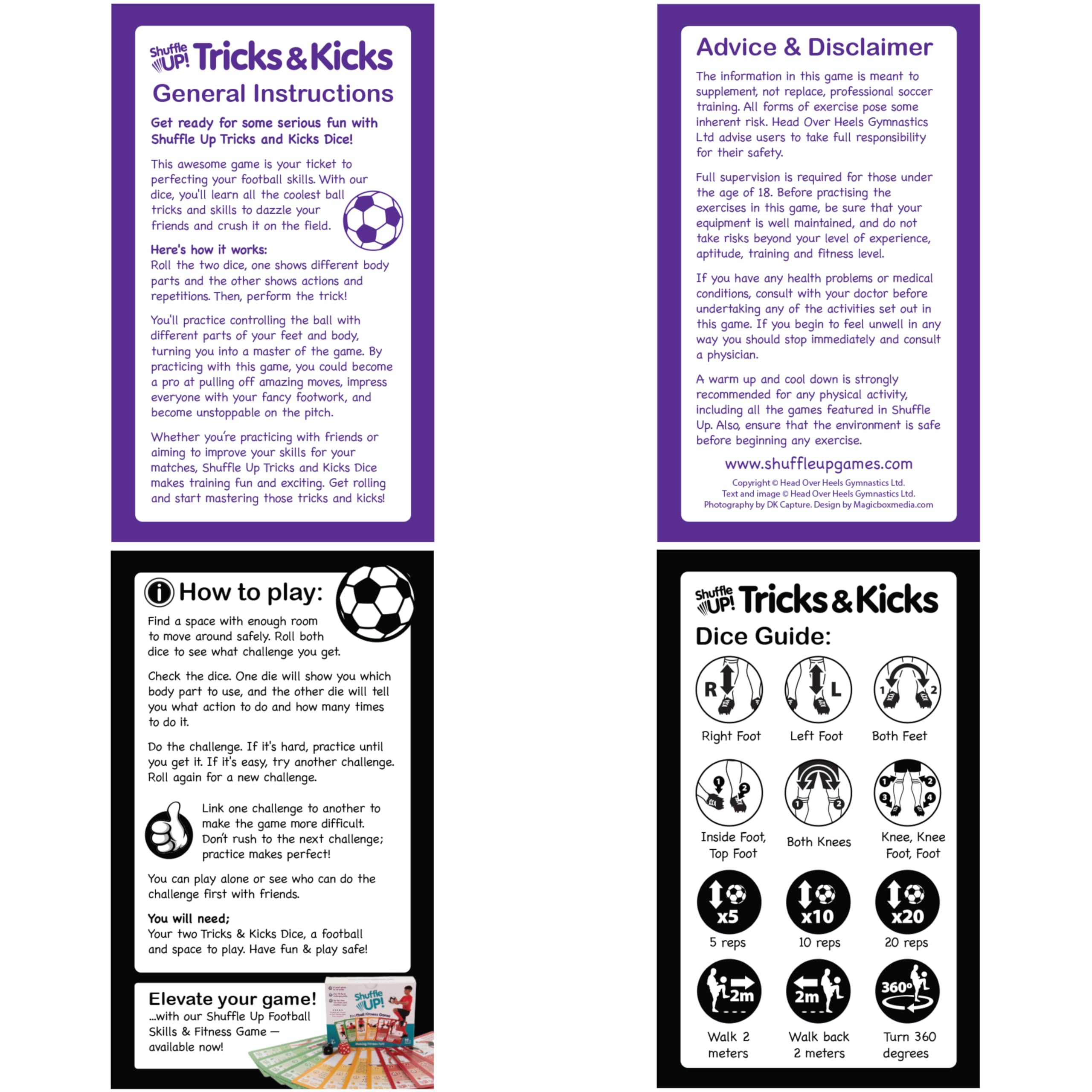 Shuffle Up Tricks & Kicks Football Dice Game, Keepy Uppy Training Dice, Outdoor & Indoor Games for Kids Football Gifts for Boys & Girls - Image 4