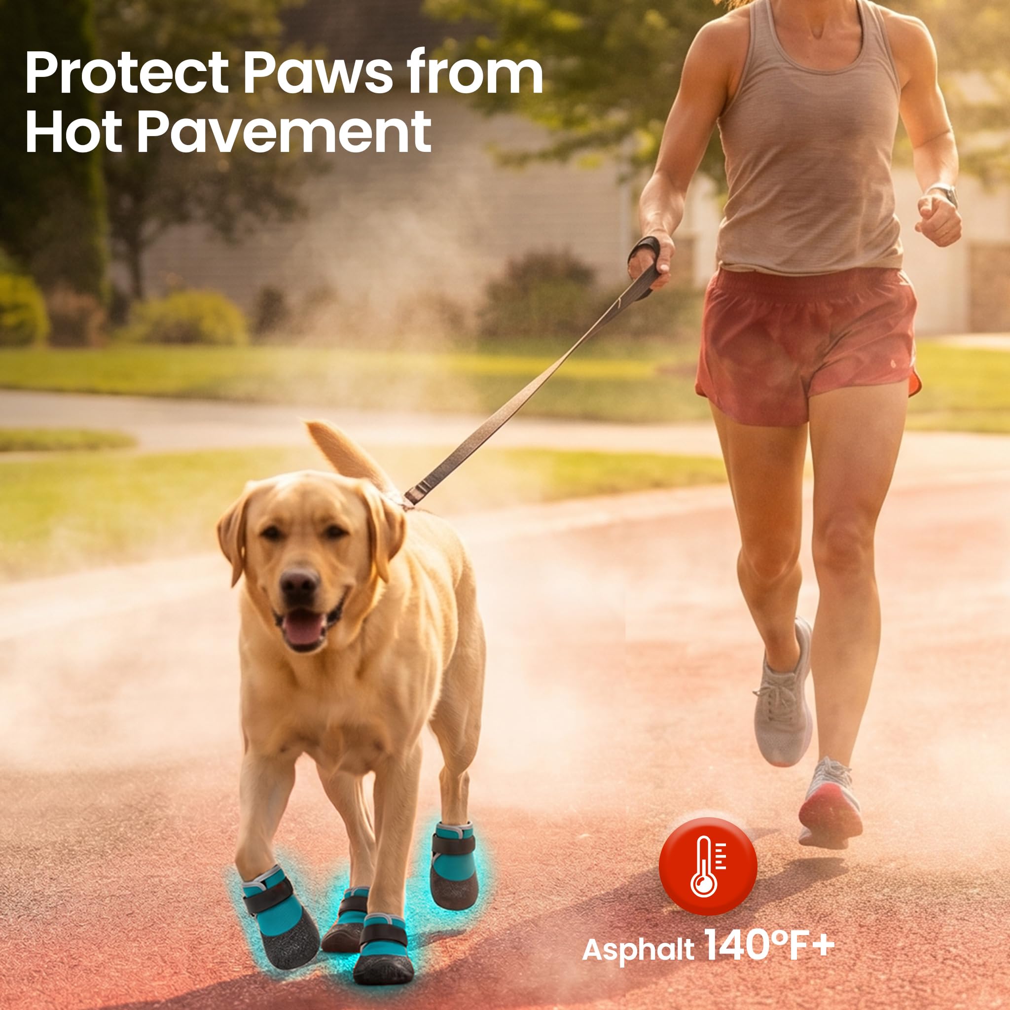 Atmungsaktive Hundeschuhe für den Sommer – Hitzeschutz-Hundeschuhe für heißen Asphalt, leichte Mesh-Stiefel mit rutschfester Sohle für glatte Straßen- und Hartholzböden, große Hunde