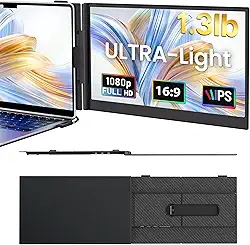 Extensor de Tela de Notebook de 14' - Monitor Portátil para Notebook FHD 1080P Plug & Play Monitor Duplo para Viagem para Notebooks Windows/Mac - S8X - 05