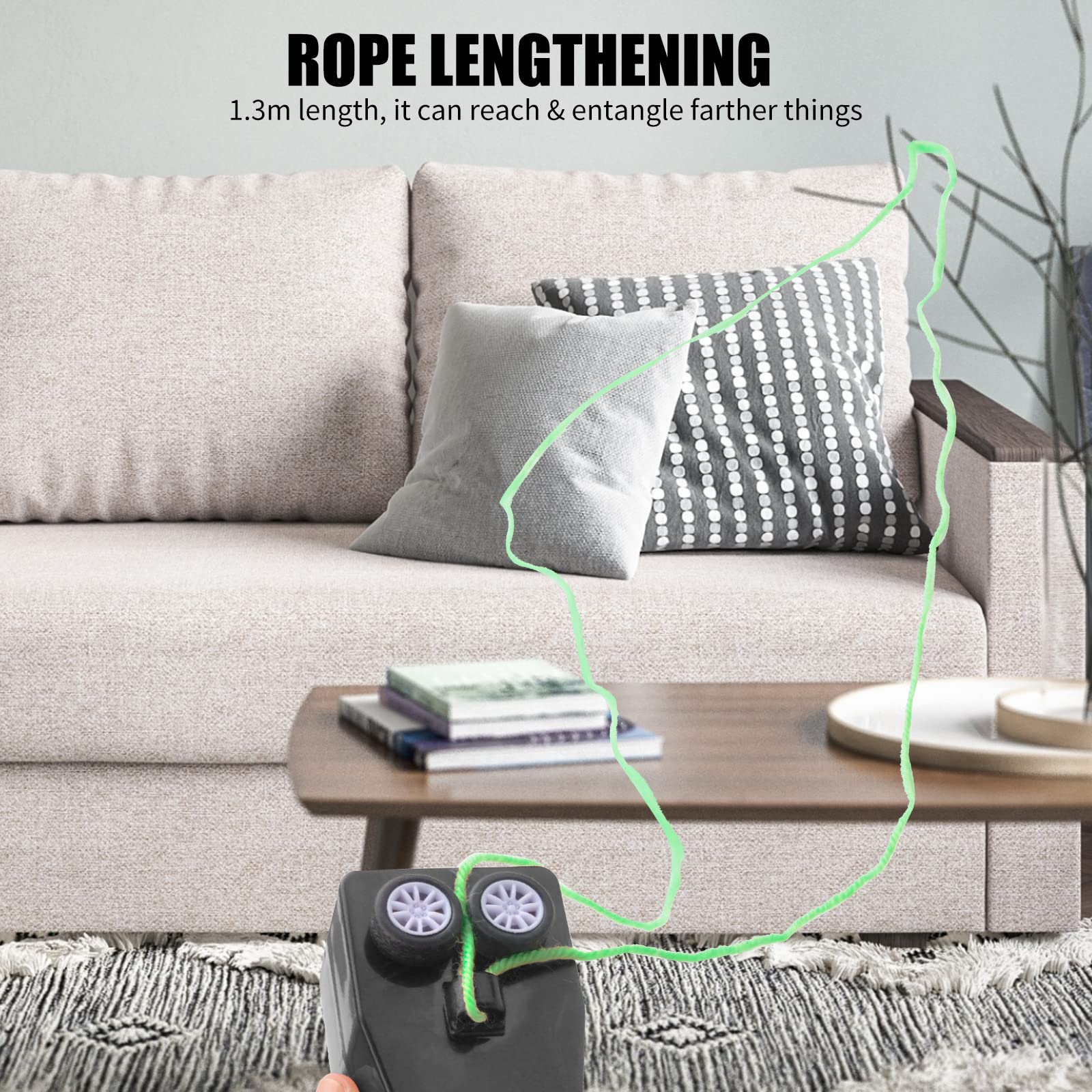 HENGBIRD Lasso String Shooterm de Lanceur, Loop Lasso String Shooter Jouet Portable Zip String Rope Lanceur Hélice Lasso String Shooter pour enfants, Nouveaux jouets pour chats (noir)
