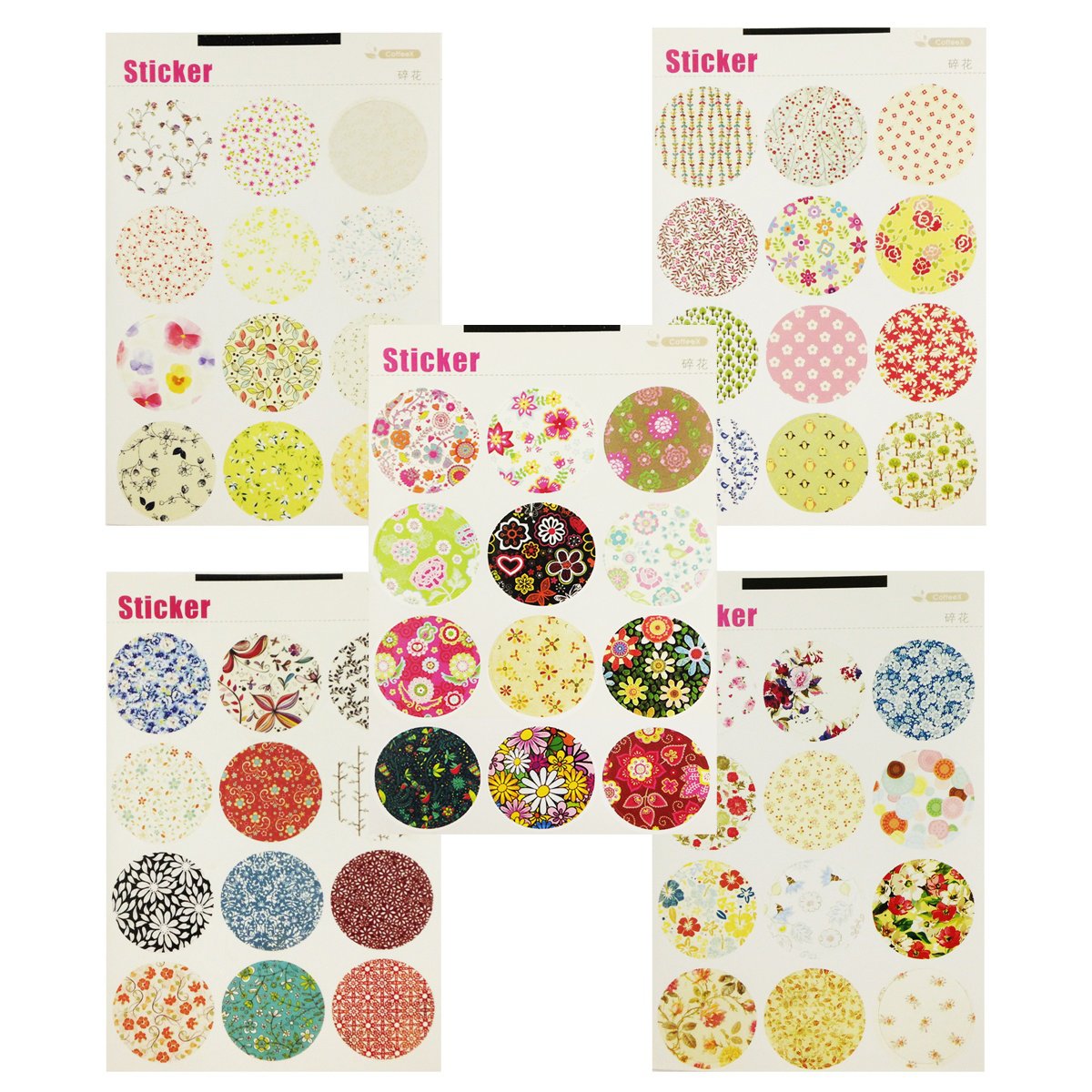 Wrapables décoratifs Motif Floral Lot d'autocollants