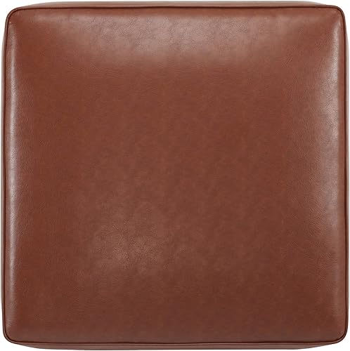 Miniatura 7 de Christopher Knight Home Reposapiés otomano de piel sintética, puf cuadrado, reposapiés otomano, asiento grande, mesa auxiliar moderna para sala de