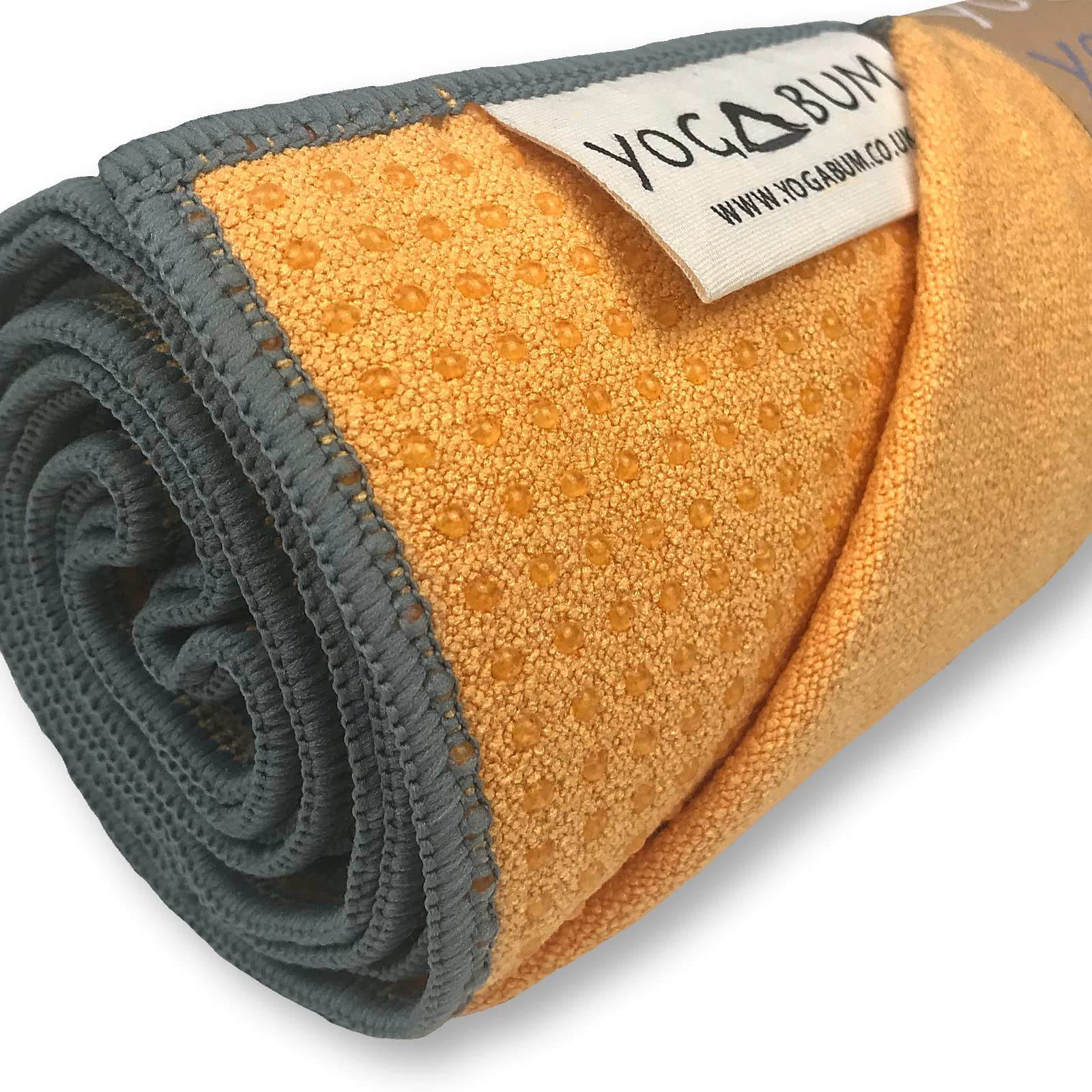 Yogabum Grip Dot Yoga Mat Towels, Pumpkin Orange, 61x183cm - Image 3