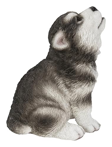 Hi-Line Gift Ltd 87703-N Howling Alaskan Malamute Puppy Statue, 6.69-inch