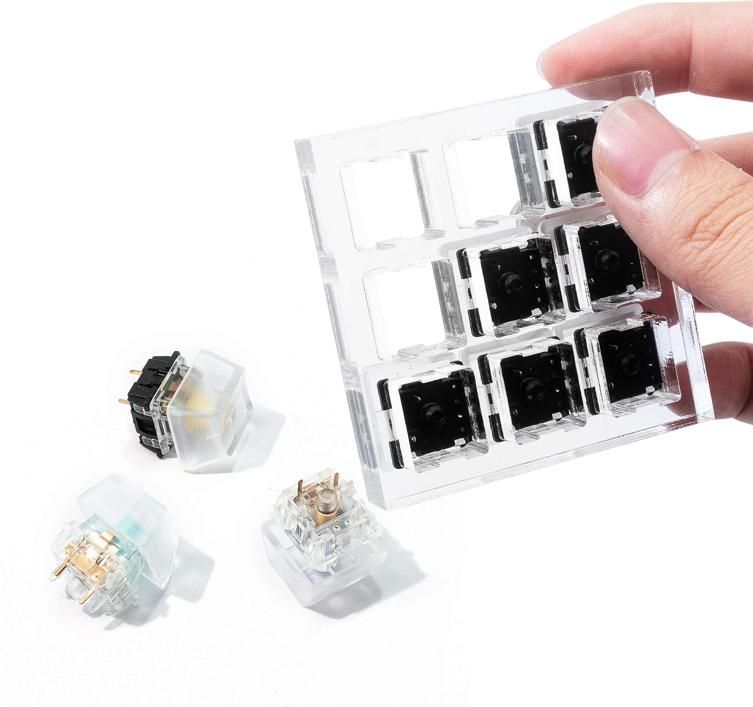 Griarrac Gateron 9 Key Switch Tester Mechanical Keyboards Testing Sampler Zealios 67g Tealios, with Keycap Puller and 40A-L O-Rings