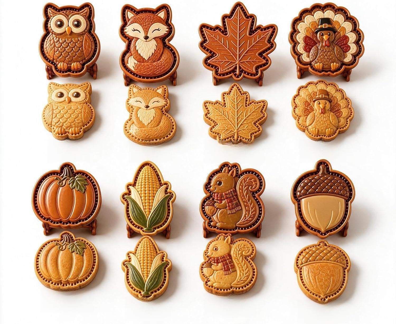 8Pcs Fall Mini Pie Mold Collection con forme in rilievo per la cottura