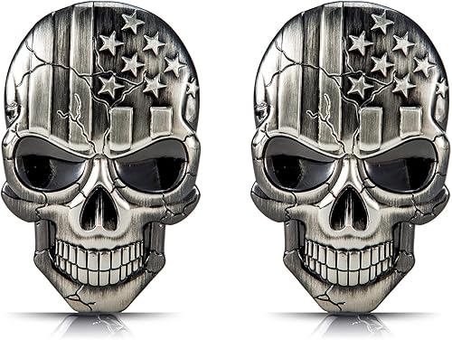 Dsycar Emblema de calavera 3D, calcomanías de metal samurái japonés para automóvil, camión, motocicleta (color pistola B)