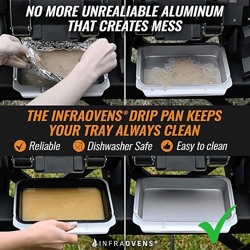 Miniatura 2 de INFRAOVENS Revestimiento de bandeja de goteo para parrilla de exterior Ninja Woodfire OG701 OG751 Bandeja reutilizable no desechable y hoja de