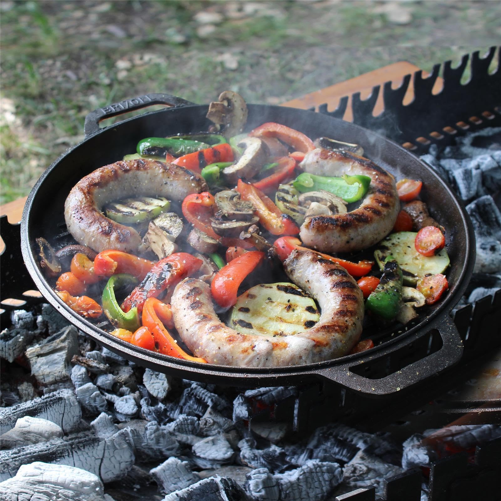 12L Gusseisen Schwenktopf Kazan Asia Kasan mit Deckel-Grillpfanne aus Gusseisen Grillwok Wokpfanne Grill Cast Iron Campingtopf Kessel Wok Traditioneller