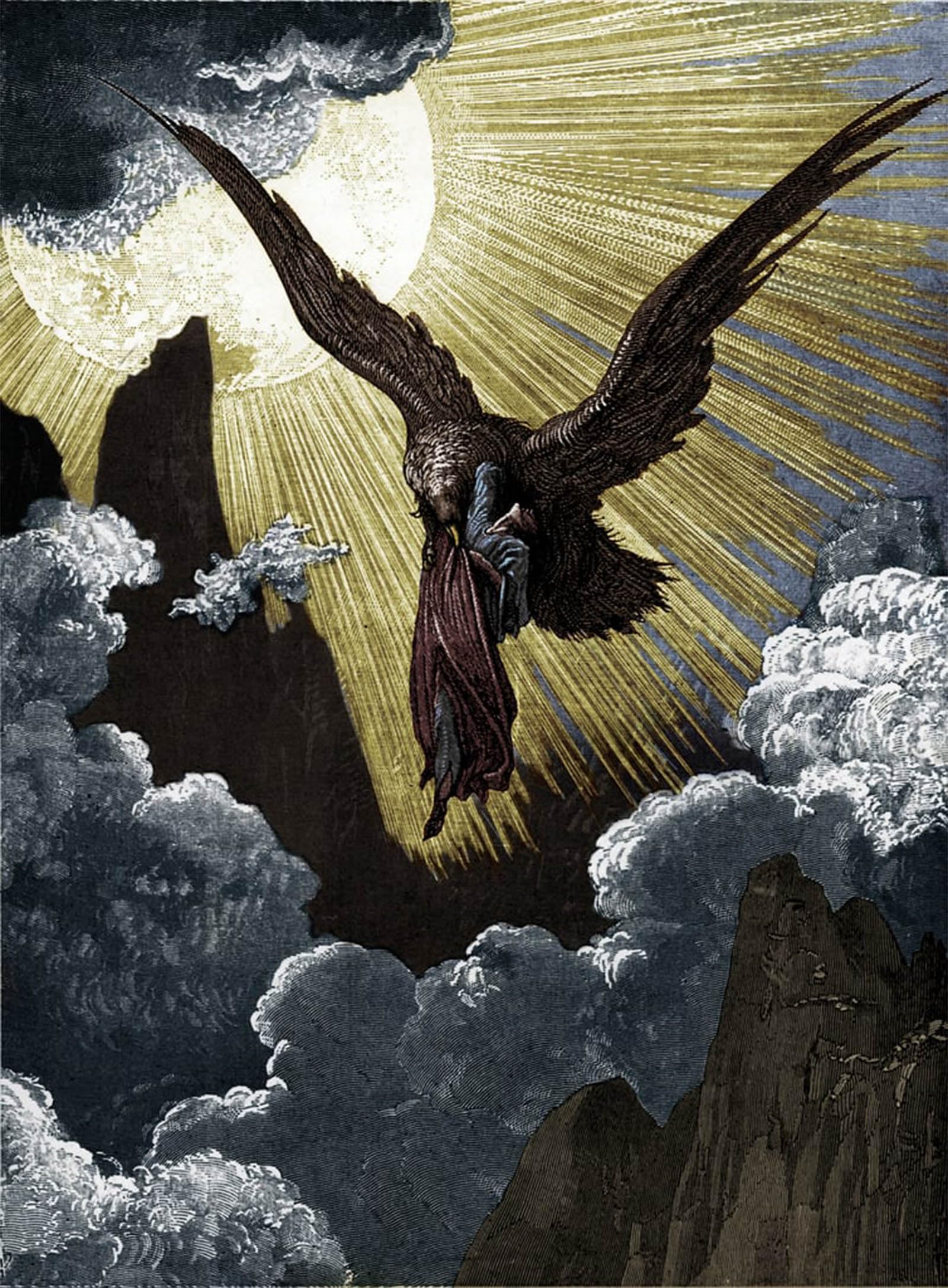 SERENDIPITP Retro Picture Poster Wall Art Pictures Painting Dante S Purgatory by Gustave Dore Wall Art Canvas Print for Wall Decor 60x90cm