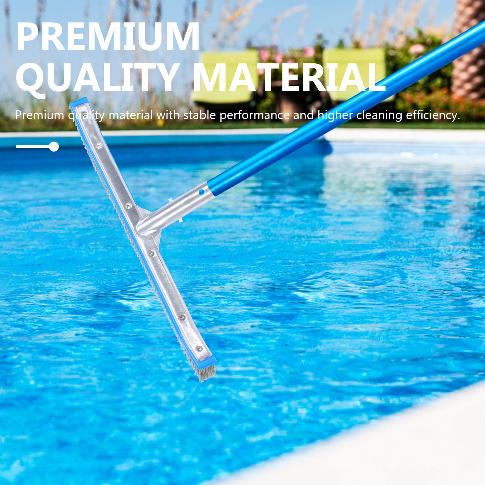 Sommerferien Poolreinigungsbürste Stahldrahtbürstenkopf aus Aluminiumlegierung und Stahl für Effiziente Reinigung im Garten und Schwimmbad