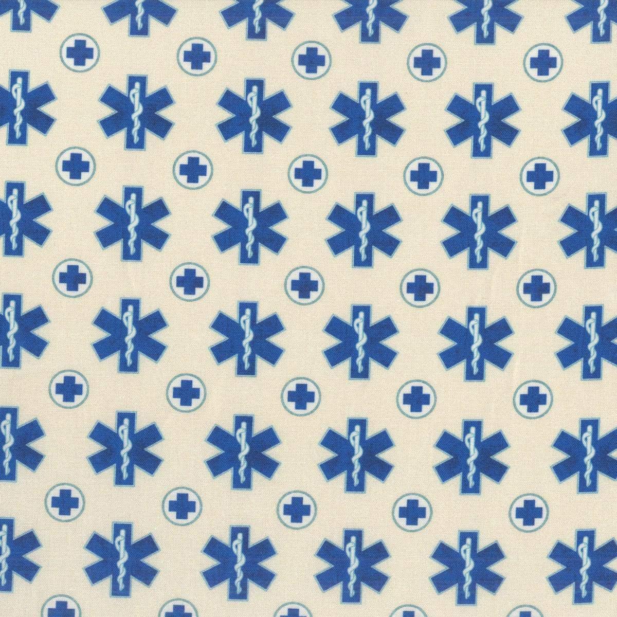 QT Fabrics What The Dr. Ordered 24925 E Oatmeal EMS Symbol BTY