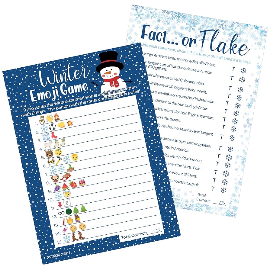 amazon-com-distinctivs-winter-holiday-party-games-emoji-picture-guessing-and-fact-or-flake-winter-trivia-2-game-bundle-for-kids-25-dual-sided-cards-home-kitchen for Free Printable Winter Trivia Questions And Answers Printable Amazon.com: DISTINCTIVS Winter Holiday Party Games Emoji Picture Guessing and Fact or Flake Winter Trivia 2 Game Bundle for Kids - 25 Dual Sided Cards : Home & Kitchen for Free Printable Winter Trivia Questions And Answers Printable