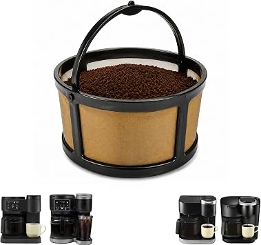 ALLCUP Reusable Coffee Filter Basket for Keurig K-Duo Essentials, 12 Cup | Gold SS mesh replacement filter compatible with Keurig K-Duo, K-Duo Hot&IcedG2,BPA Free 12 Cups basket coffee filter