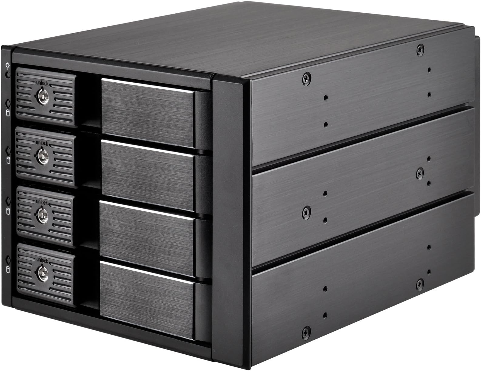 SilverStone SST-FS304B - 4 Bay Aluminium Trayless Hot Swap Mobile Rack Backplane with Fan and Lock for SAS/SATA HDD, black