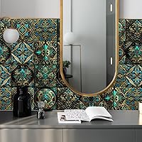 Vista 46 de Alwayspon Adhesivo para azulejos de pared moriscos, despegar y pegar, calcomanías de vinilo autoadhesivas para azulejos de cocina y baño, 6 x 6