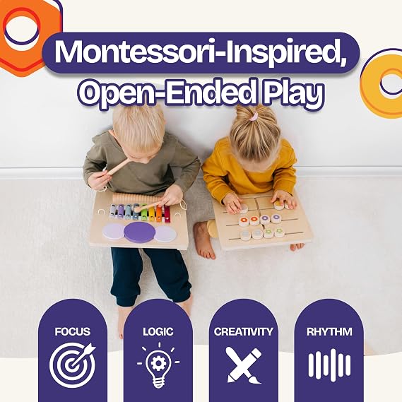ComfyBumpy Sensory Wall Panel for Kids | Toddler Busy Activity Board and Detachable Wooden Sensory Board - Montessori Busy Board, Activity Wall Center for Independent, Screen-Free Play
