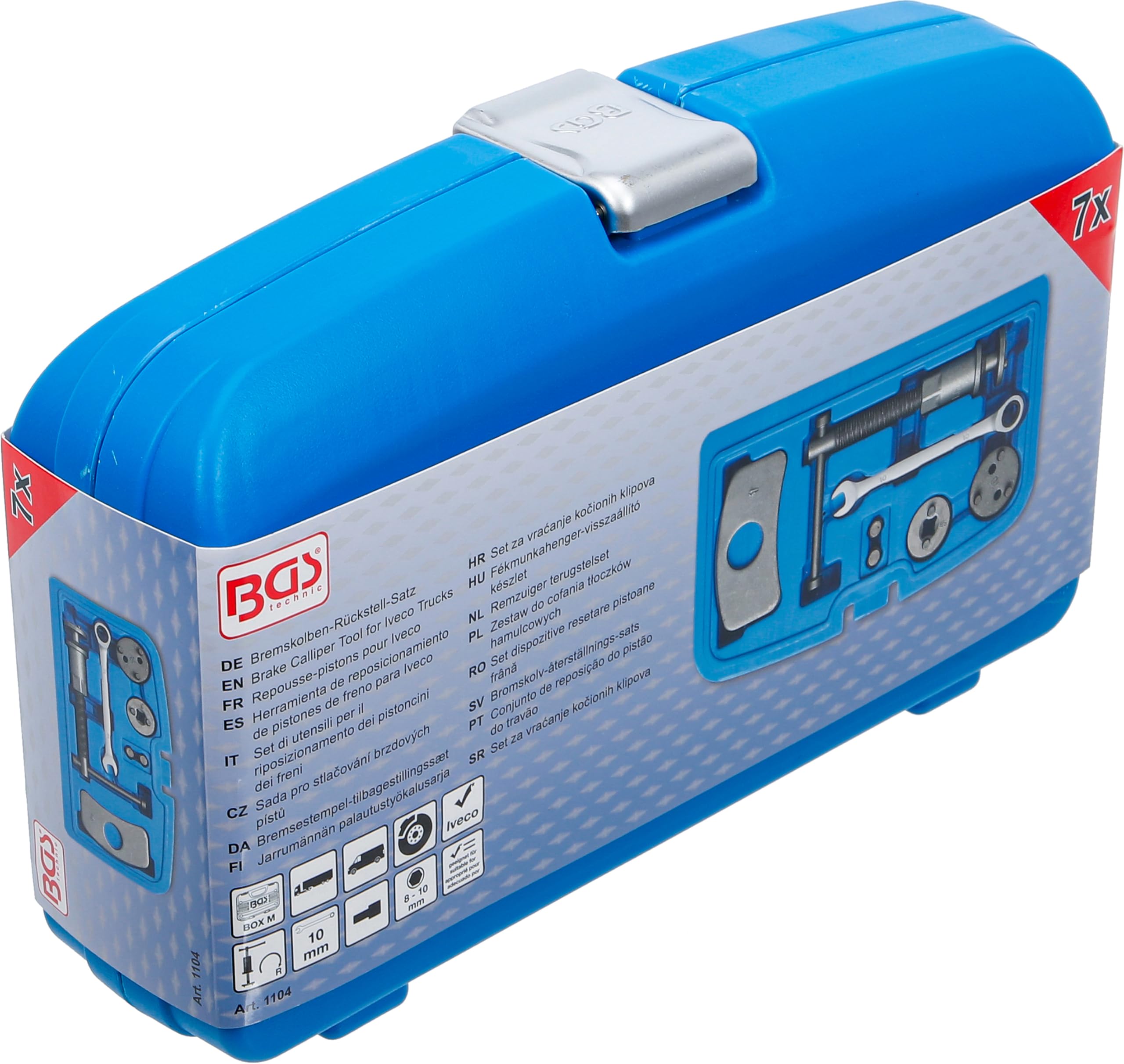 BGS 1104 | Set di utensili per il riposizionamento dei pistoncini dei freni | per Iveco | 7 pz.