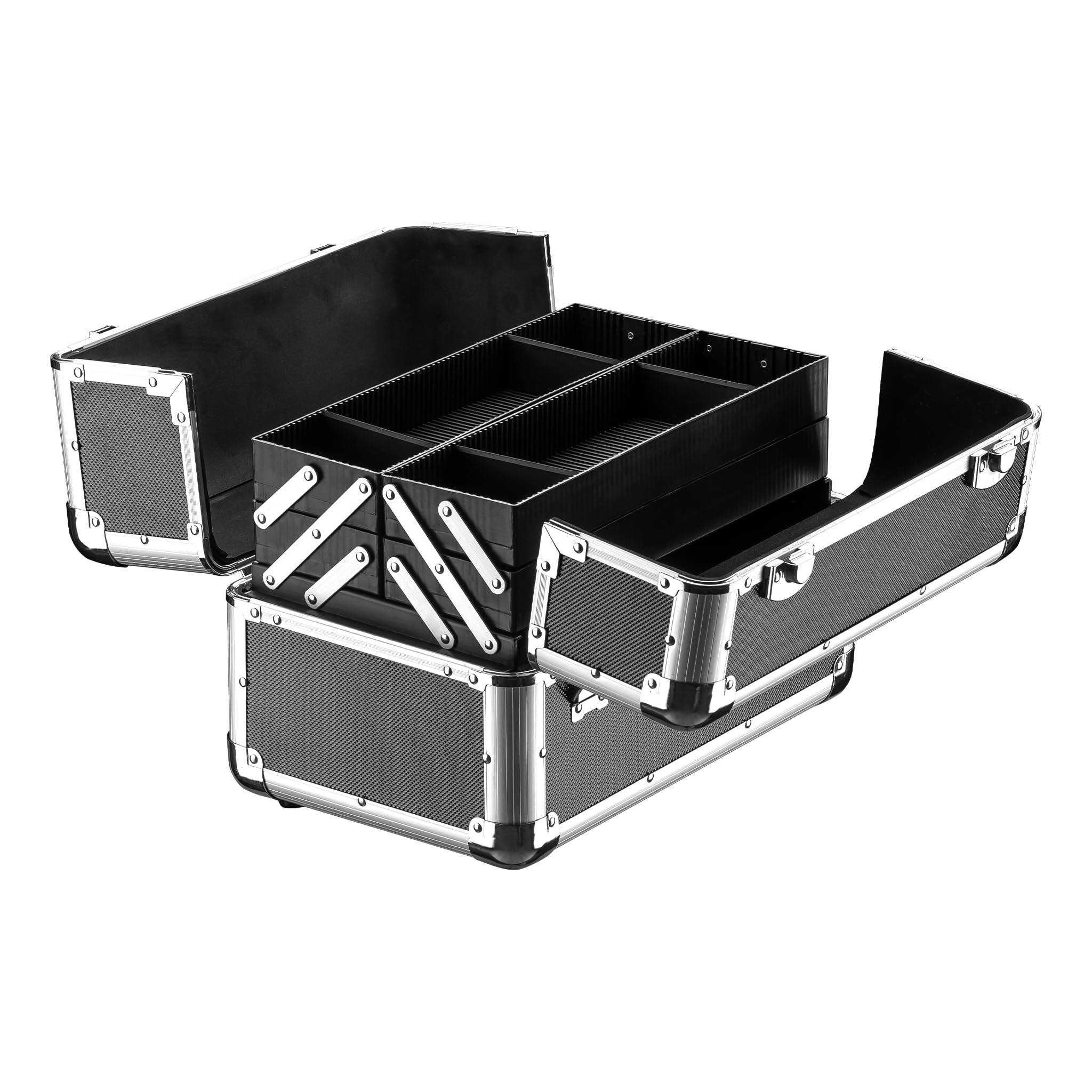 Wiltec Alu Transportkoffer – 35,5 x 24 x 22,5 cm, abschließbar, Innenaufteilung