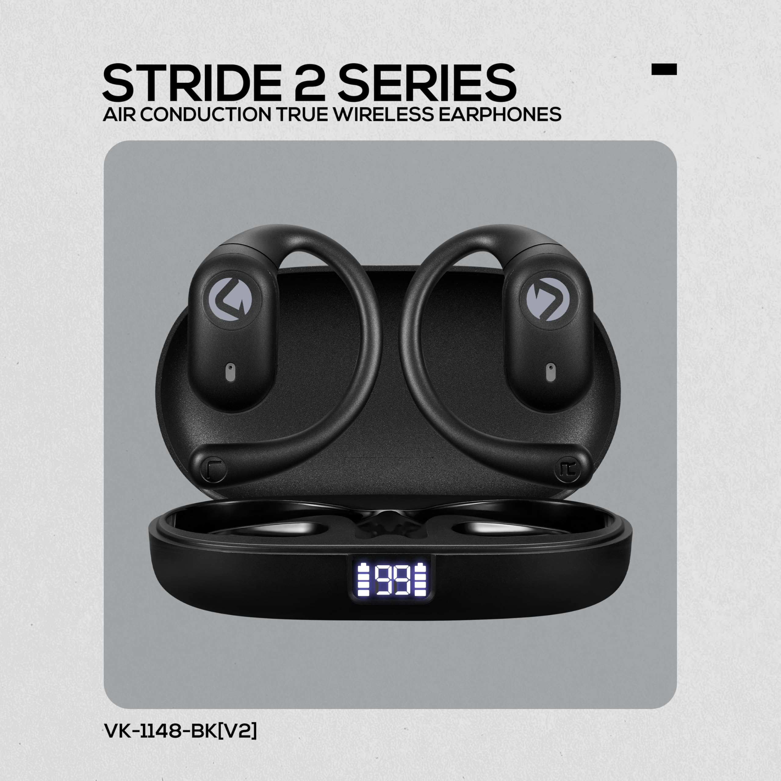 Volkano Stride 2 Air Conduction True Wireless Earphones - Black