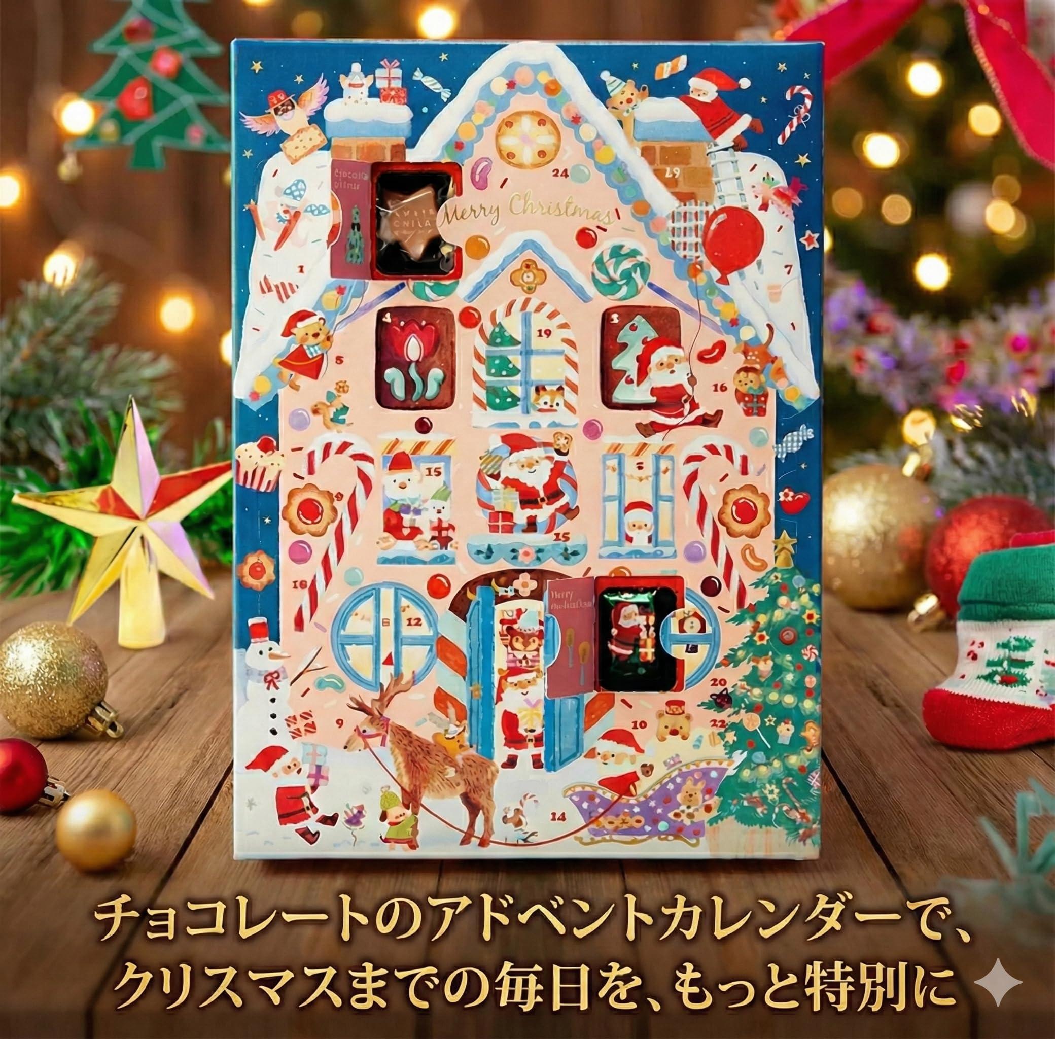  クリスマスアドベントカレンダー　2025 ホリデイオーナメント Amazon.co.jp: メリーチョコレート 2025 アドベントカレンダー 26個入