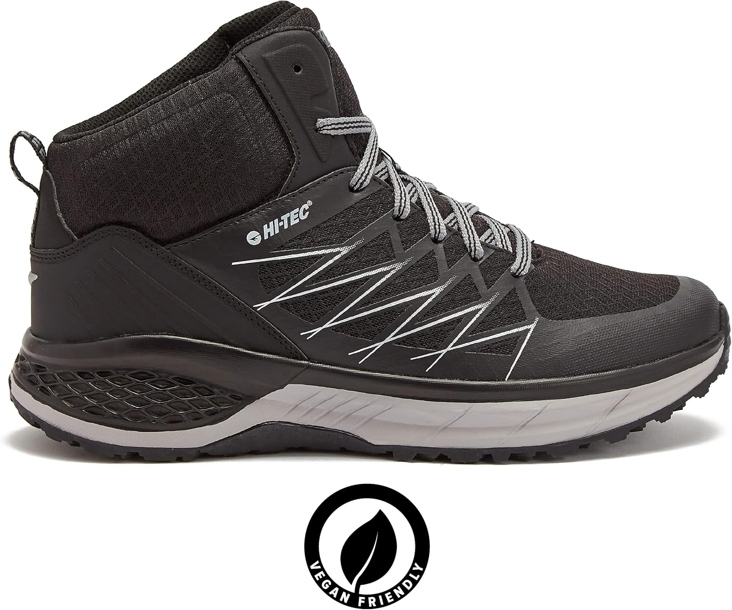 HI-TEC Destroyer Mid Hiking Boots for Men, Lightweight Breathable Outdoor Backpacking or Trail Running Shoes 10.5 Black