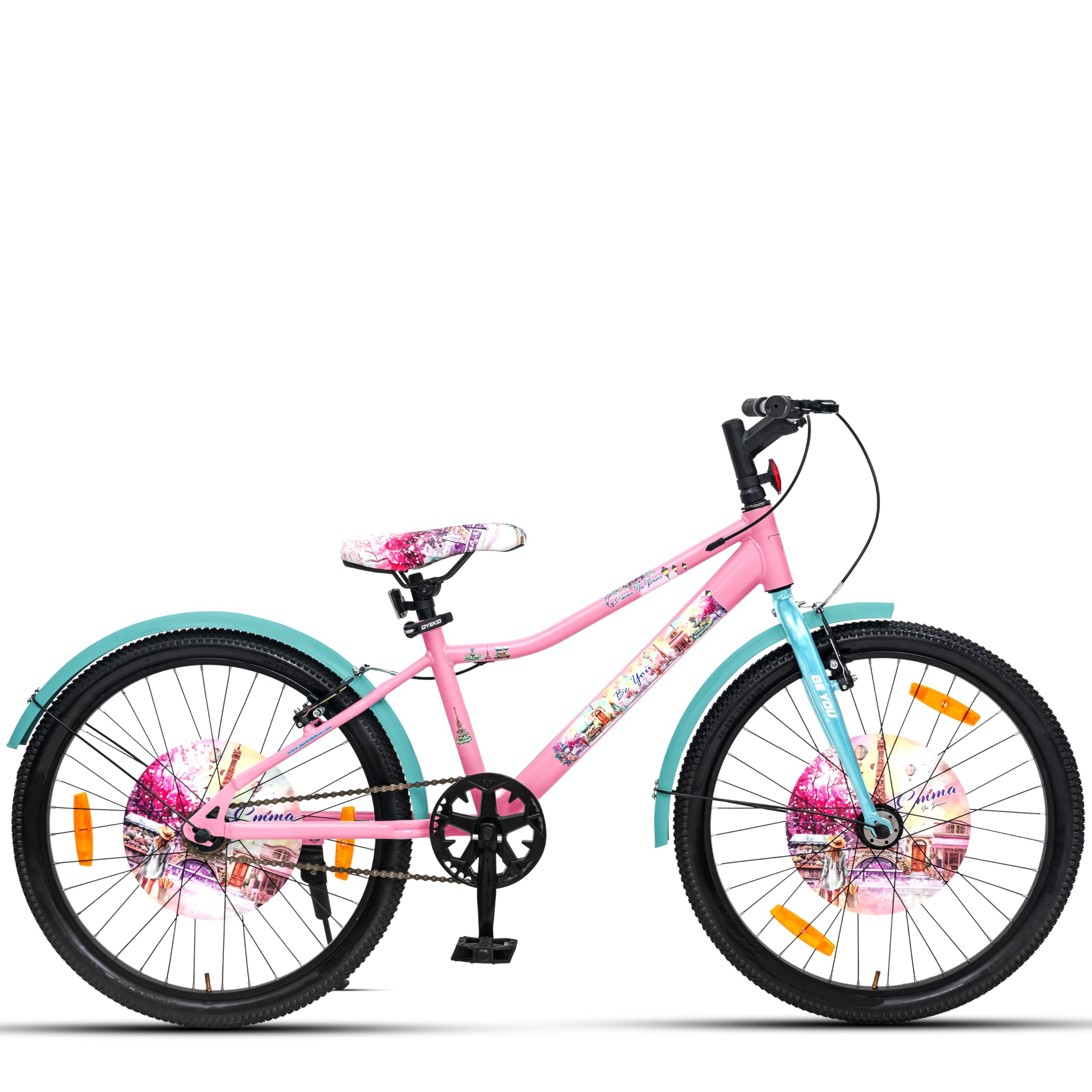 Emma Cycle for Kids 10 to 15 Years Girls (Baby Pink/Sea Green, 24T)