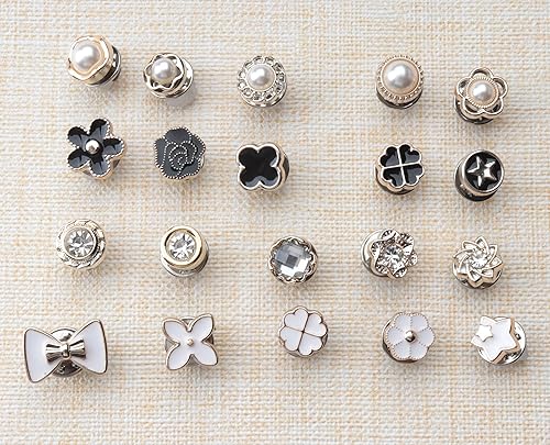 Miniatura 6 de SOWAKA 20 piezas de broche para camisa para mujer, perlas, diamantes de imitación, esmaltados, alfileres de seguridad, accesorios de ropa,