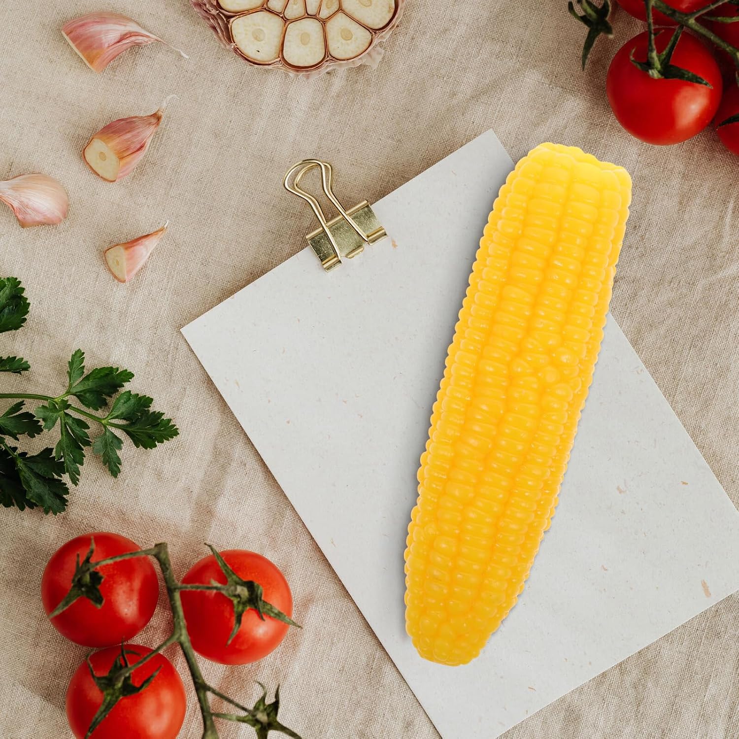 OSALADI Realistic Artificial Corn Vegetable Decor for Home Kitchen Party Holiday Decoration Lifelike Plastic Corn Cob Ornament for Teaching Photography and Pretend Play