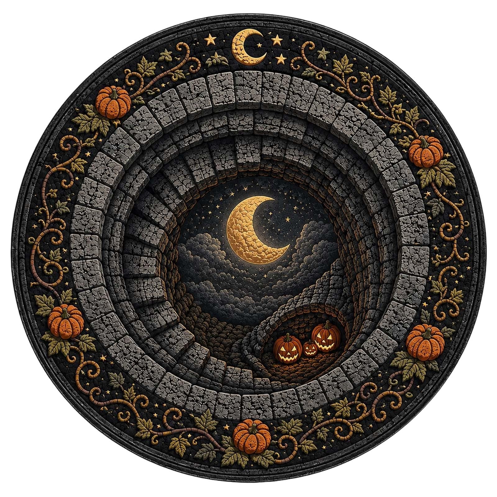 Halloween Decorations Halloween Door Mat 3D Optical Illusion Rug Spooky Front Door Decor Rectangle Round Pattern Carpet Non Slip Indoor Area Rug for Living Room Bedroom Outdoor Party Decor