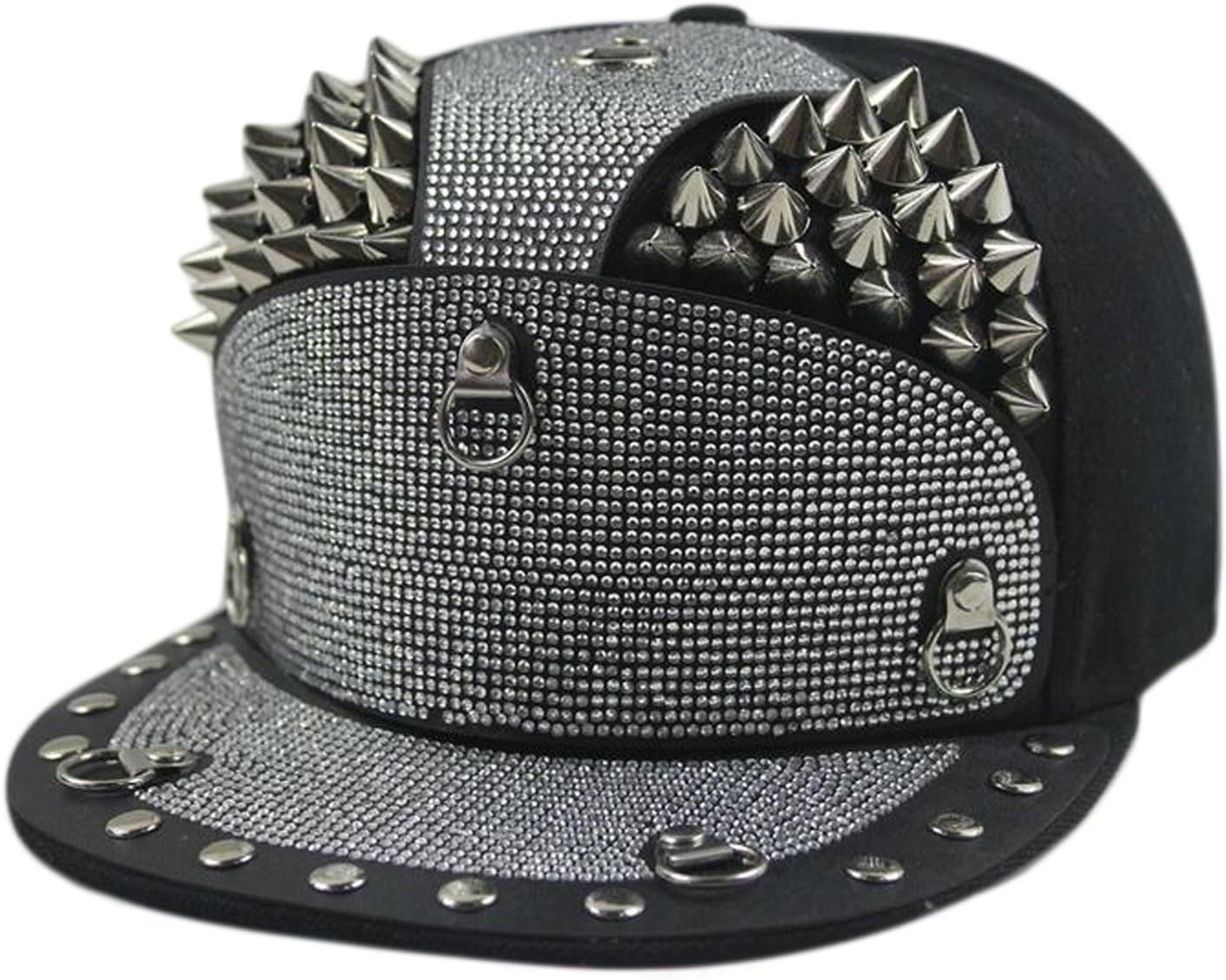 Bayto Unisex 3D Spikes Rivets Street Punk Hats Outdoor Hip-hop Baseball Cap DT006-silver