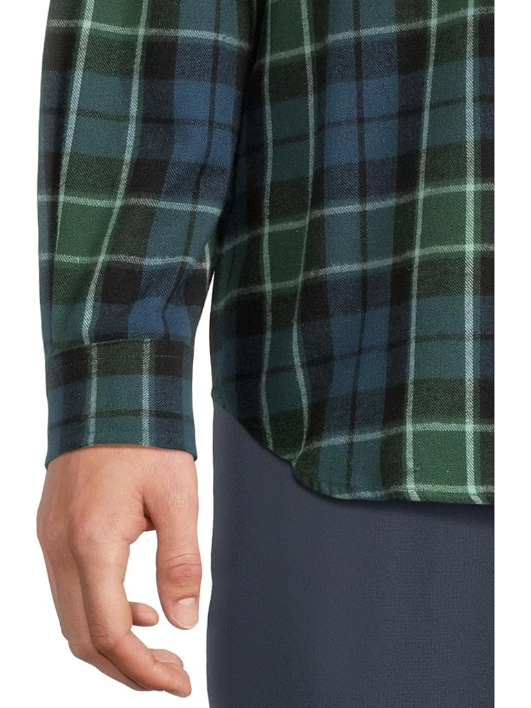 Blue L.L.Bean Scotch Plaid Flannel Shirt Traditional Fit