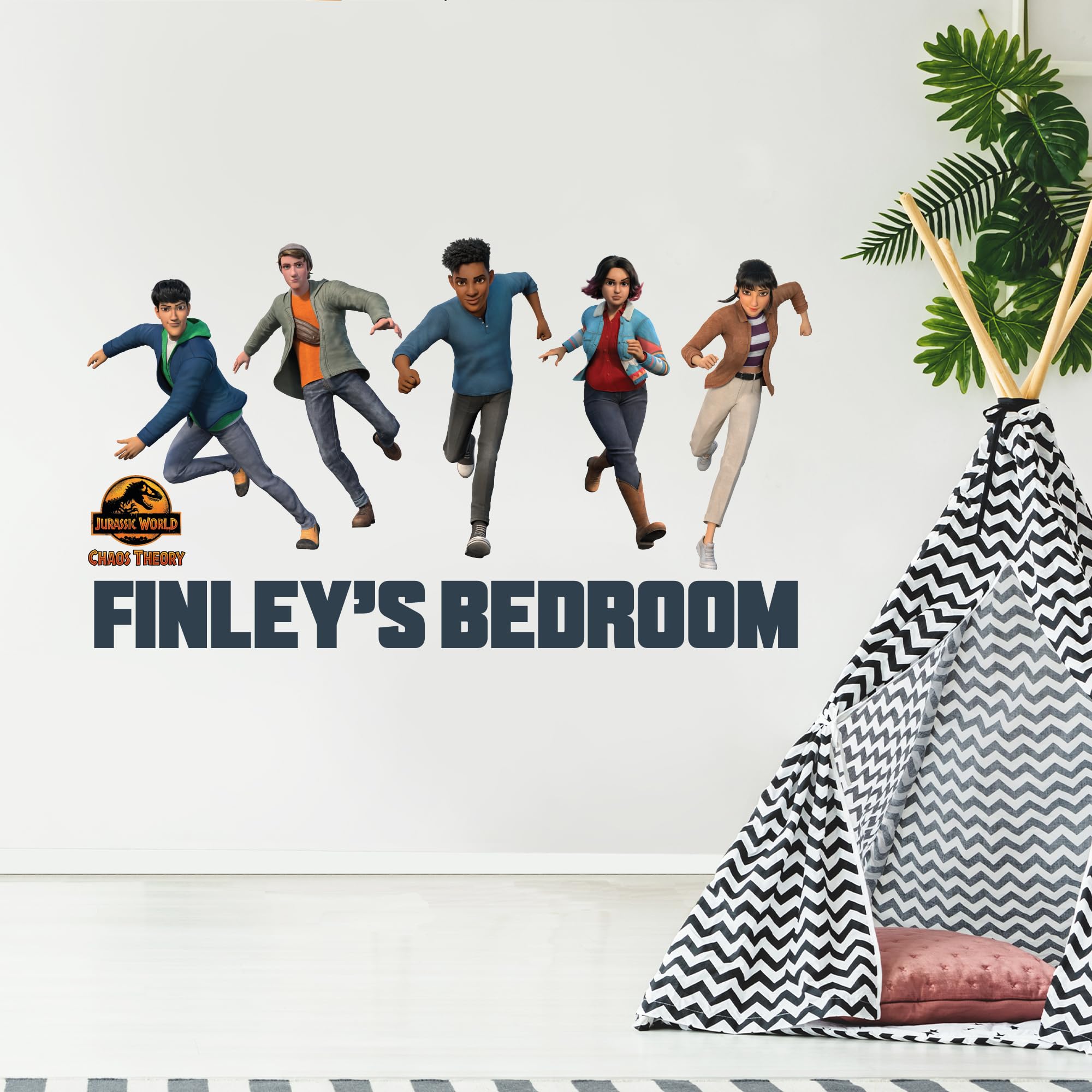 Jurassic Chaos Theory Wall Sticker - Humans Group Personalised Wall Art (60cm Width x 35cm Height)