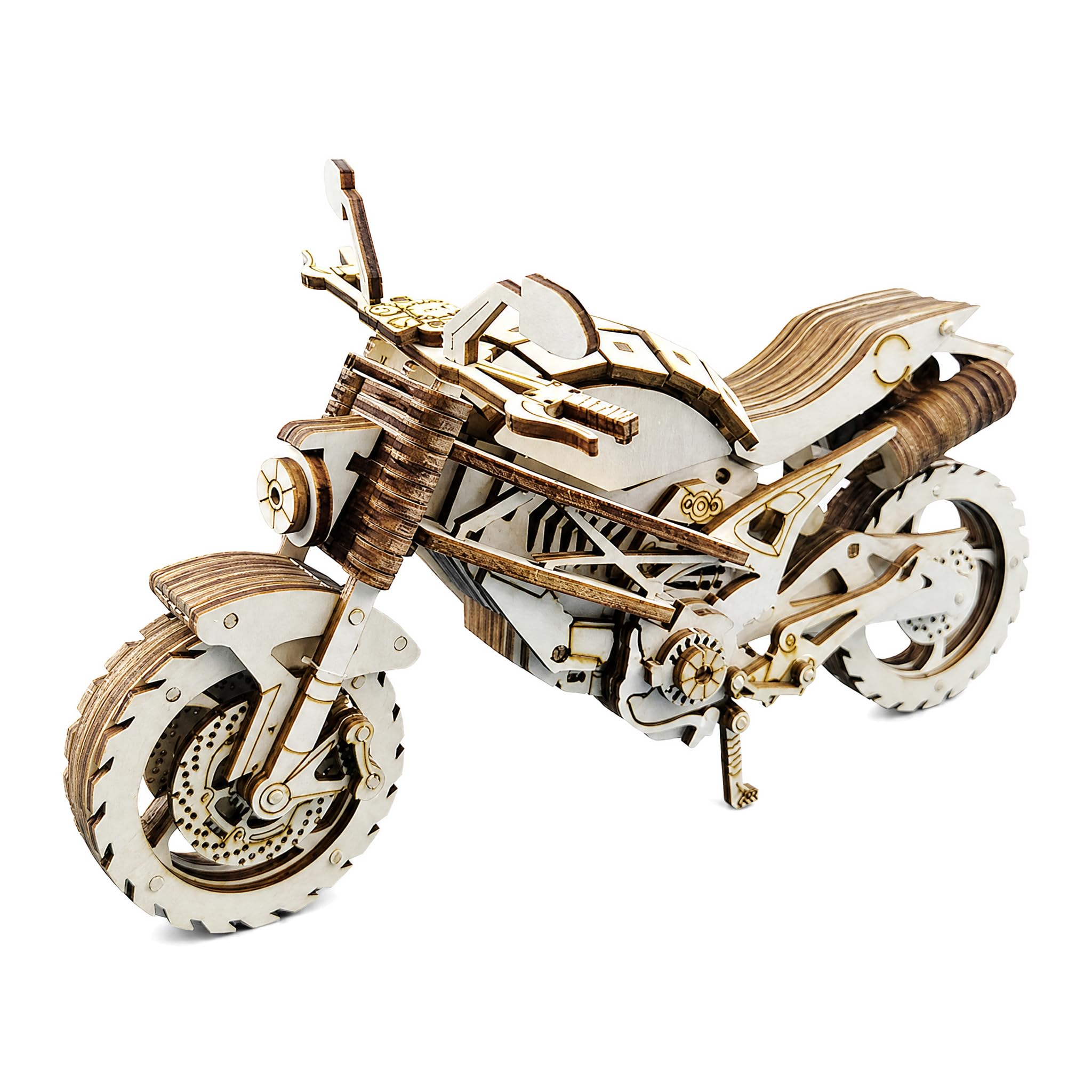 FeiatPogra 3D Puzzle Motorcycle Kit - DIY Motocross Construction Craft Kits, Wooden Motorbike Model Kits for Adults to Build Gift for Boys and Girls Birthday Christmas