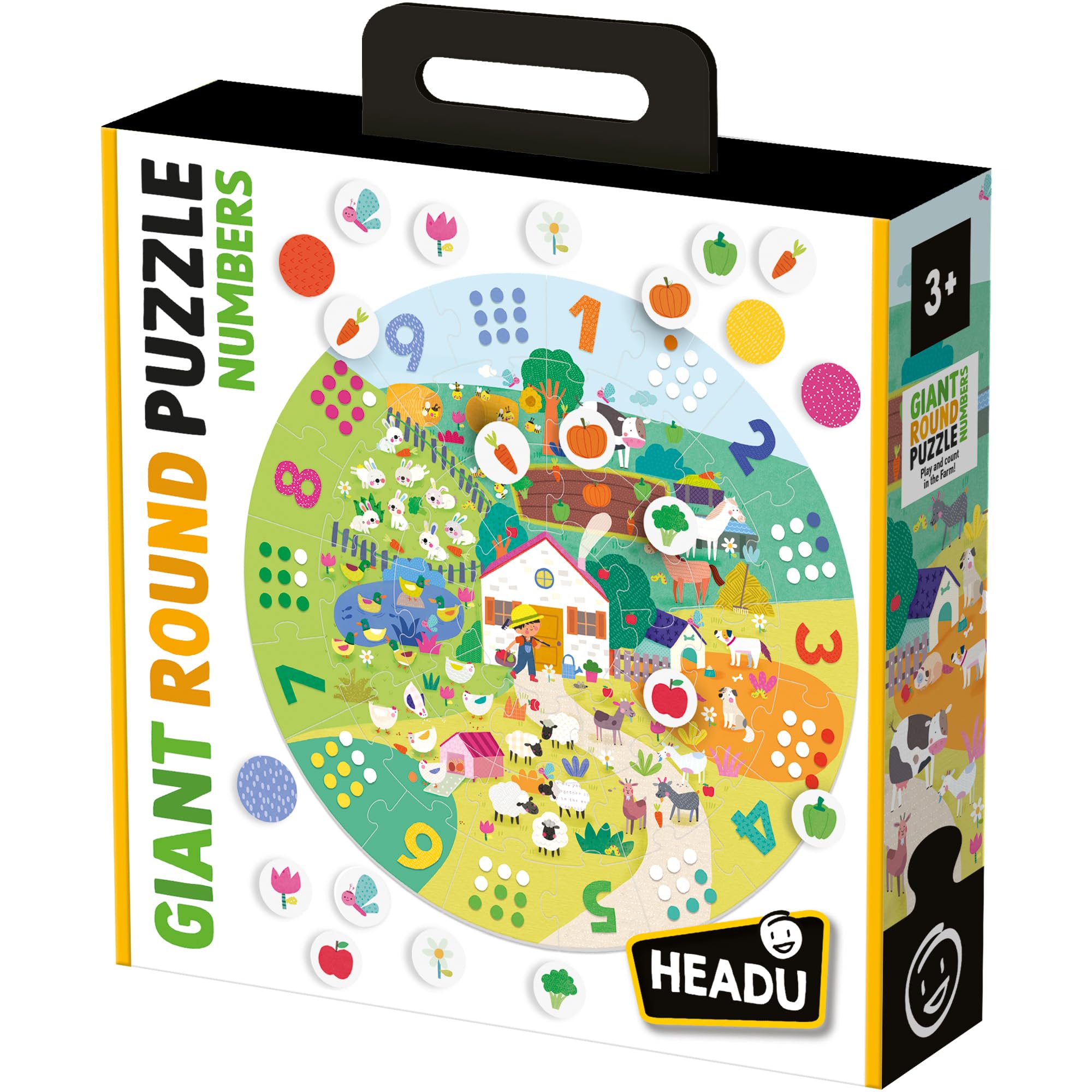 HEADU Giant Round Jigsaw Puzzle Numbers | Educational Toys, Ages 3+ Years, Learn Numbers, Learn Counting, My First Puzzle